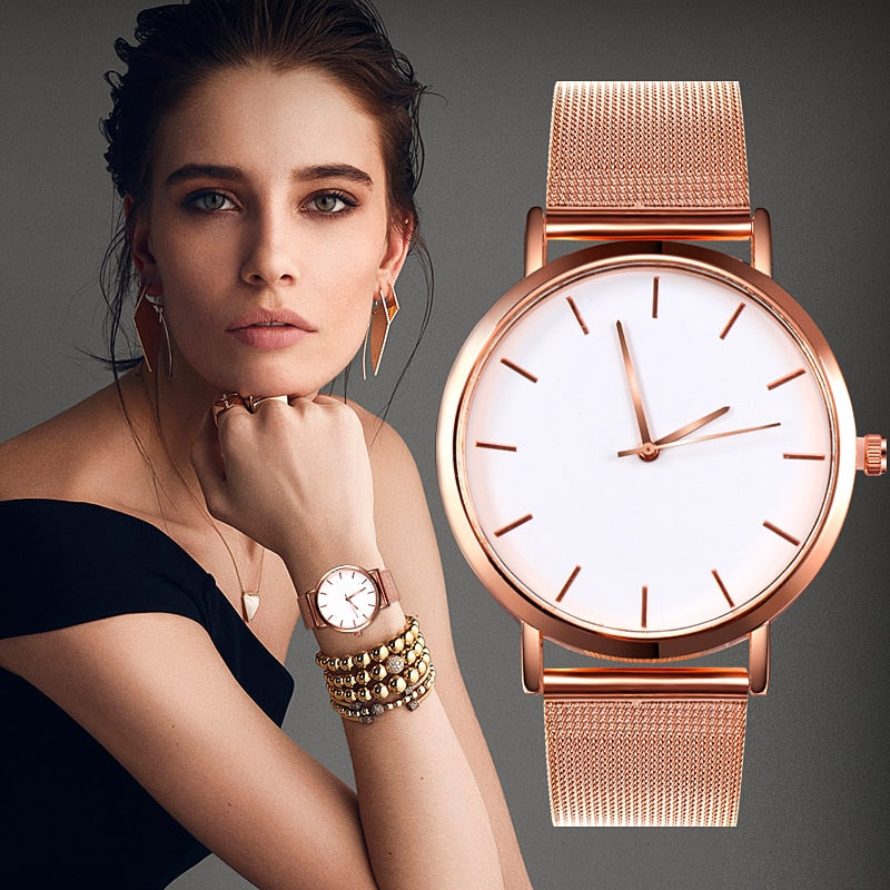 Fashion Women Watches Simple Romantic Rose Gold Watch Women's